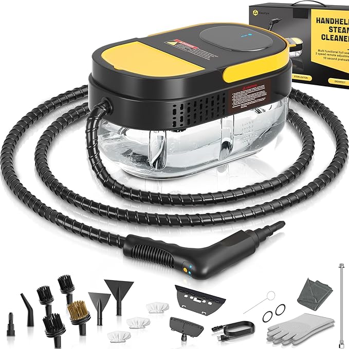 Handheld Steam Cleaner for Home Use – 1600ml Tank, 15-Second Heat-Up, Multi-Surface Cleaning